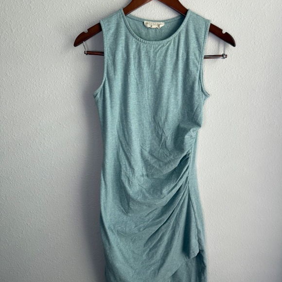 Synergy Organic Light Blue Bodycon Ruched Dress Womens Extra Small Sleeveless - Picture 4 of 5